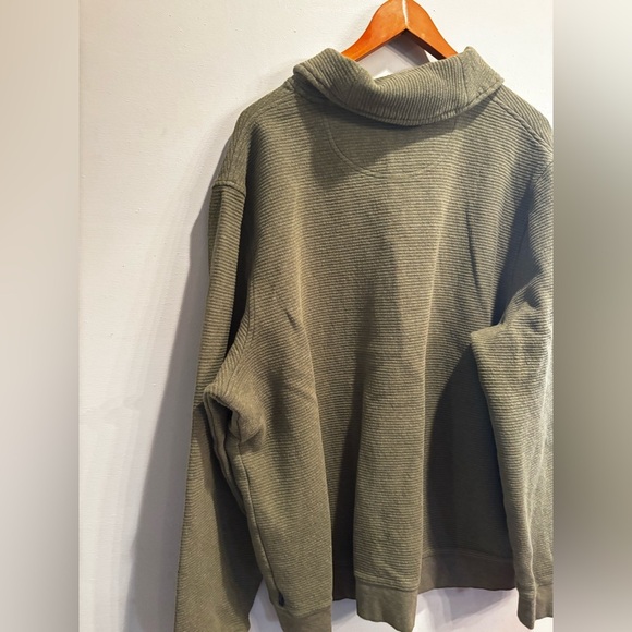 L.L. Bean Men's Forest Green Zip-Up Sweater quilted textured winter - Picture 7 of 13